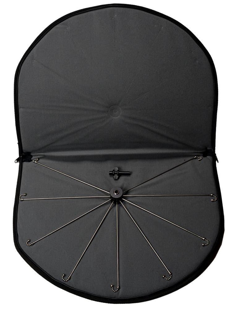 Full inside view of an open Jaspercussion Cymb Siz protective carrying case.